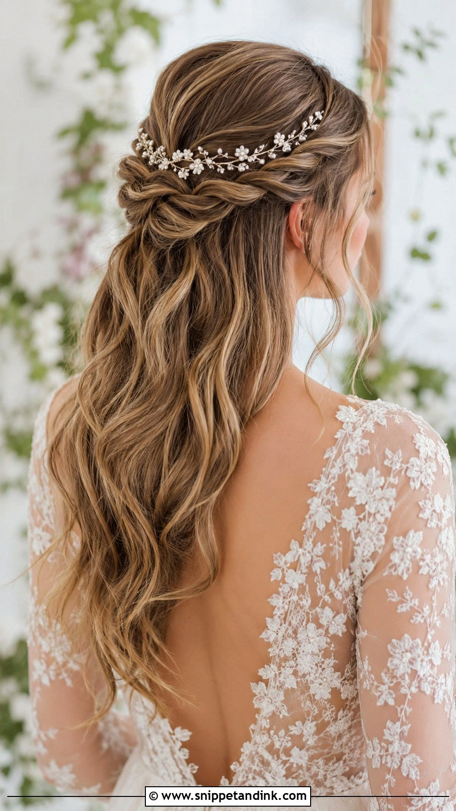 Half Up With Twisted Rope Braid - Snippet and Ink - 20 Mid Length Bridal Half-Up Half-Down Hair Ideas