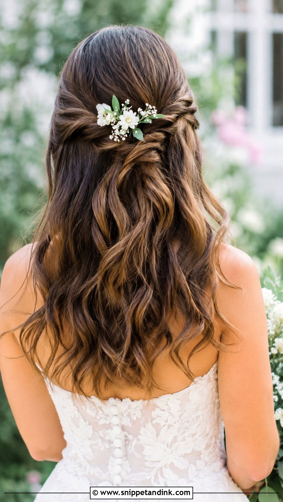 Half Up With Twisted Rope Braid - Snippet and Ink - 35 Bridal Half-Up Half-Down Hair Ideas