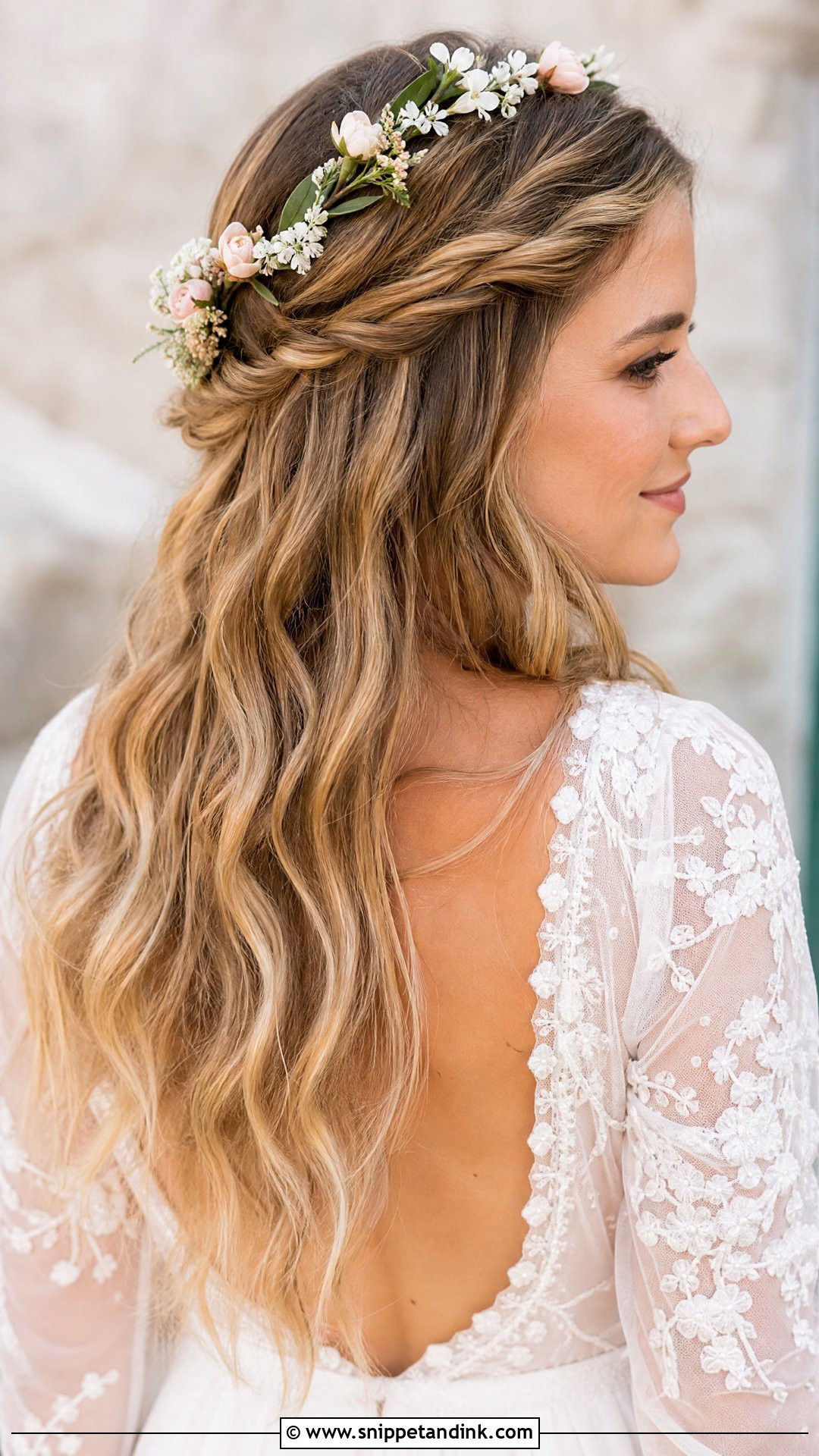 Half Up With Twisted Rope Braid - Snippet and Ink - 20 Half-Up Do Wedding Ideas