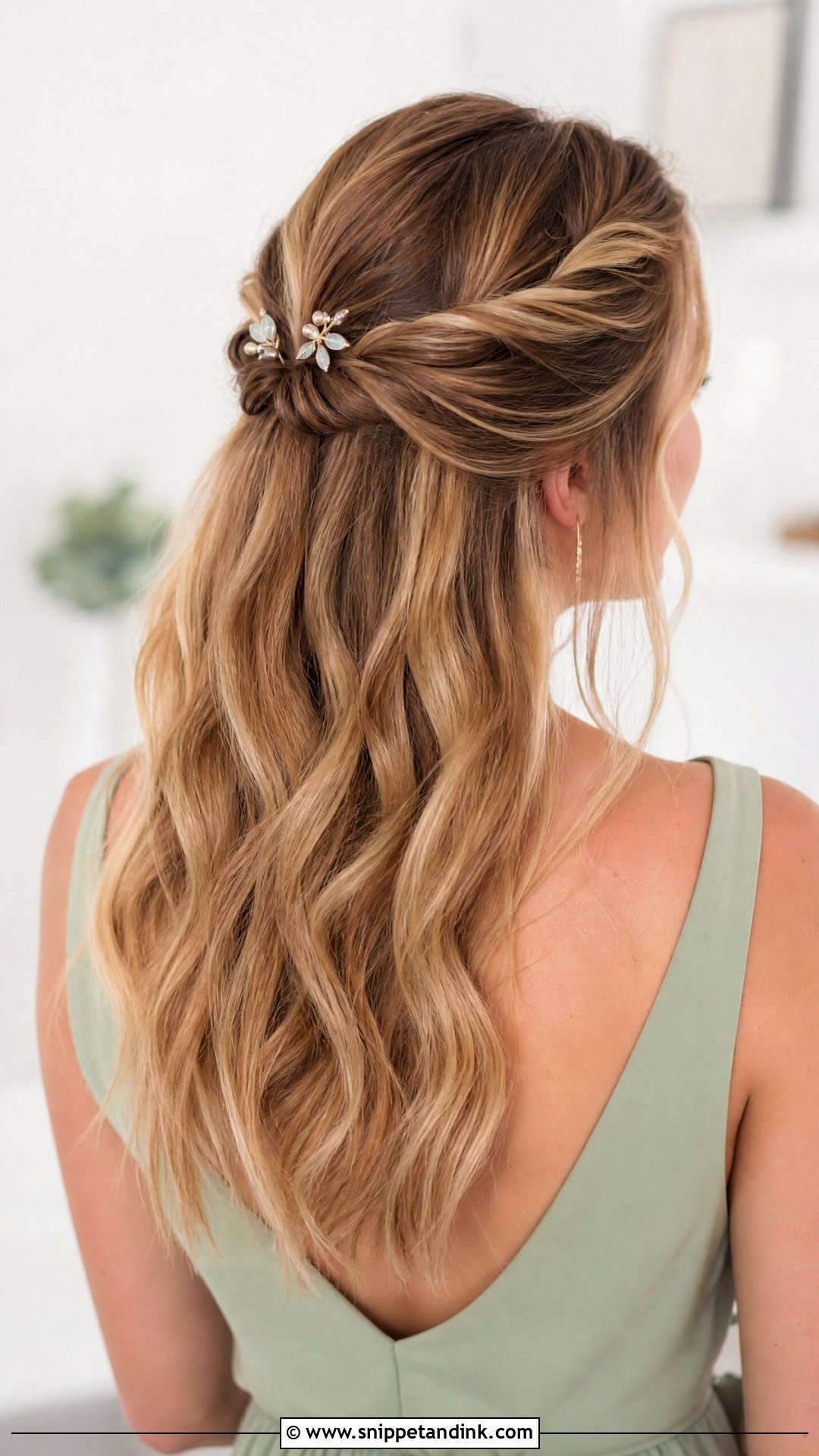 Half Up With Twisted Sides - Snippet and Ink - 20 Half-Up Hair Styles for Wedding Guest