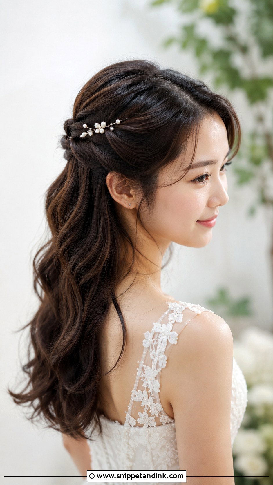 Half Up With Twisted Sides - Snippet and Ink - 30 Korean Wedding Hair Ideas