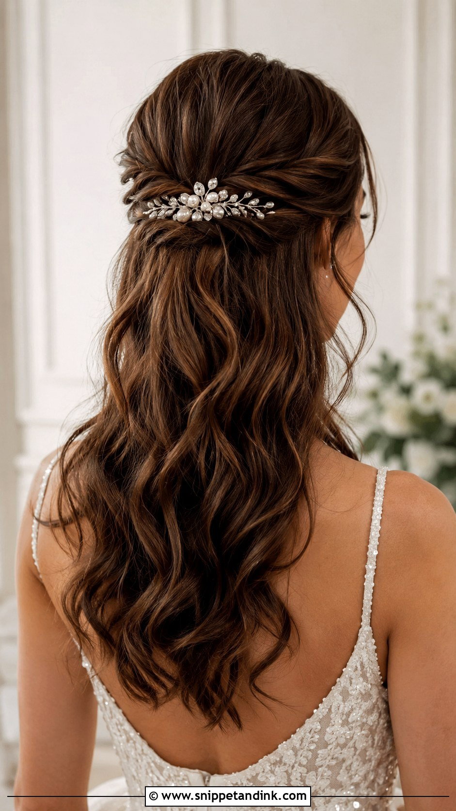 Half Up With Twisted Sides - Snippet and Ink - 20 Beach Wedding Hairstyles for Long Hair