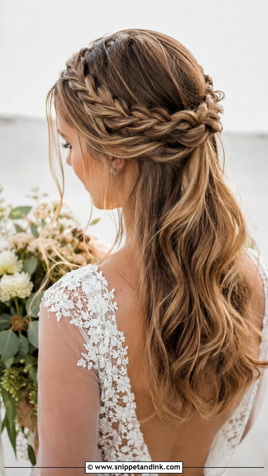 Half Up With a Double Braid - Snippet and Ink - 20 Medium Length Half-Up Wedding Hair Ideas
