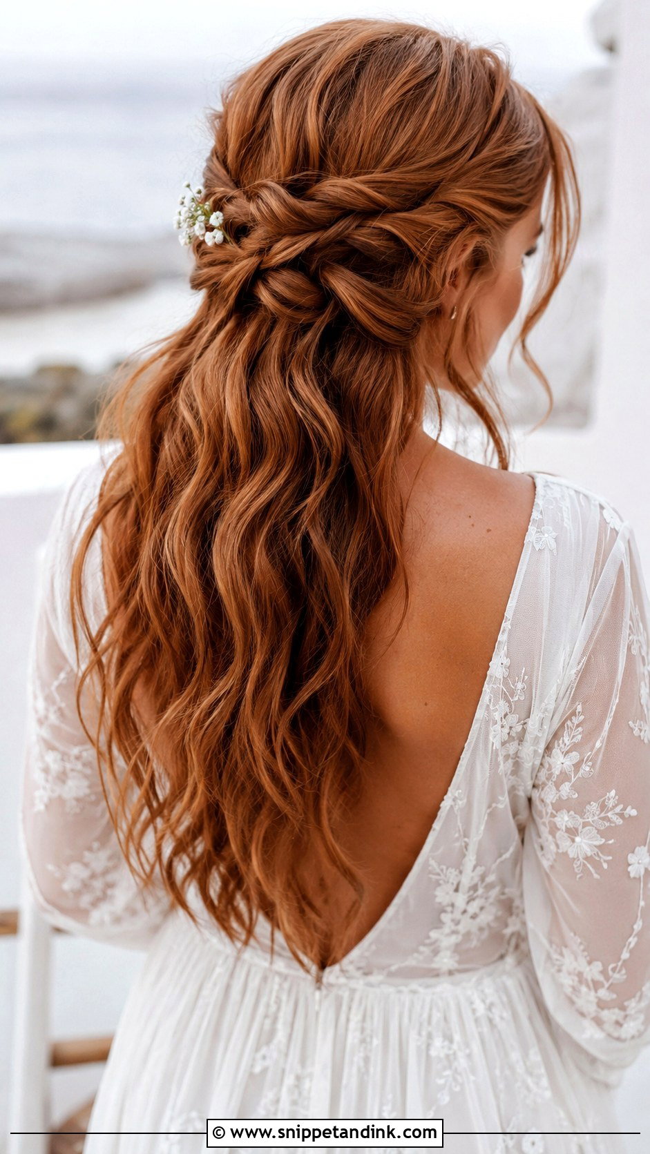 Half Up With a Knotted Detail - Snippet and Ink - 20 Medium Length Half-Up Wedding Hair Ideas