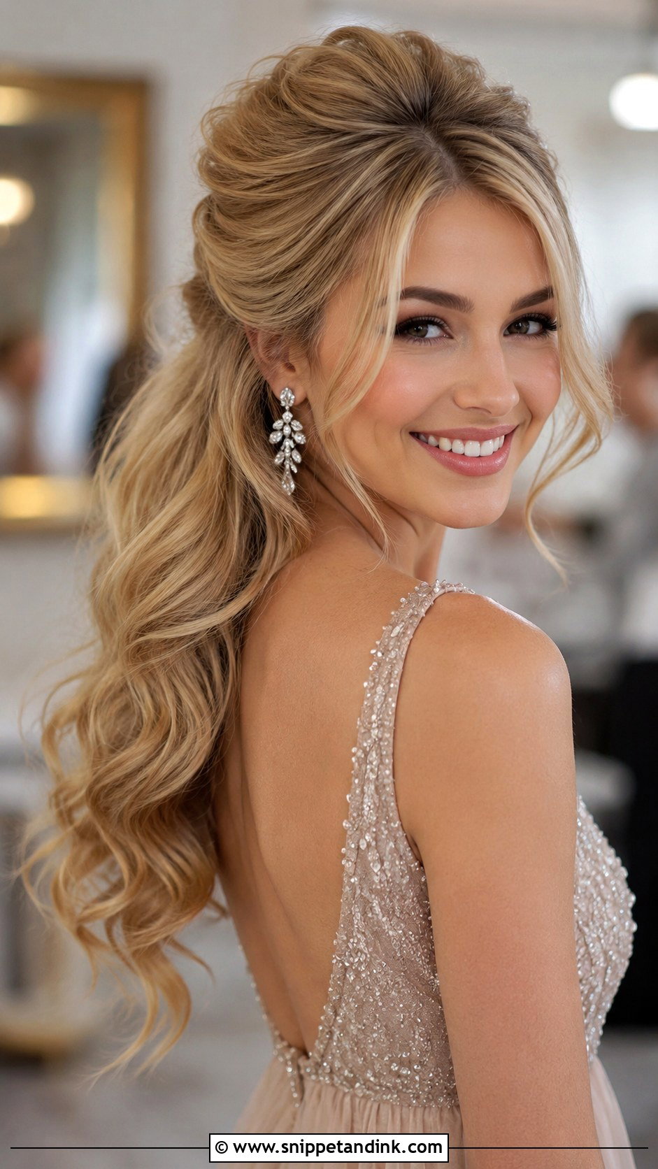 Half Up with Bouffant - Snippet and Ink - 25 Simple Hairstyles for Wedding Guest