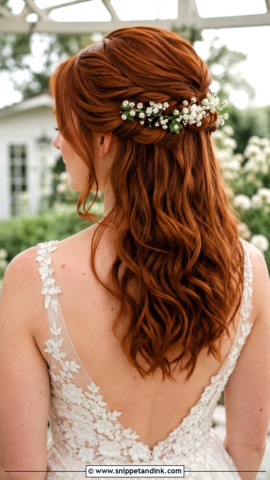 Half Updo Bridal Hair With Flowers - Snippet and Ink - 20 Half Updo Bridal Hair Ideas