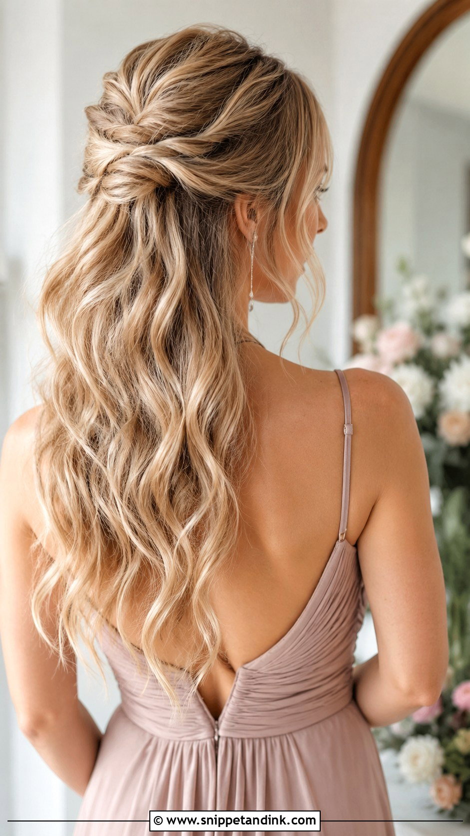 Half Updo Bridesmaid Hair - Snippet and Ink - 20 Bridesmaid Updos for Long Hair