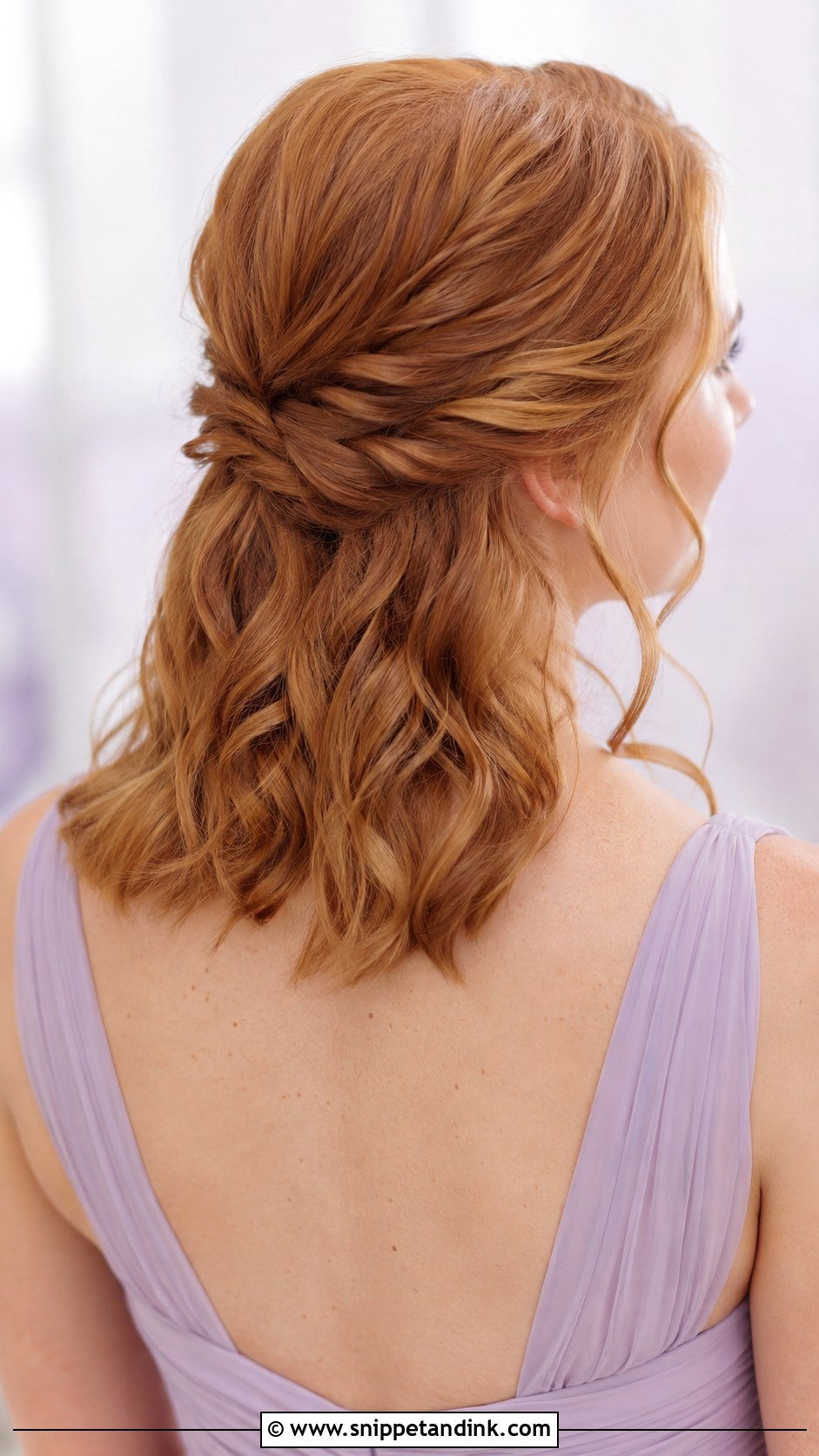 Half Updo Bridesmaid Hairstyle For Medium Hair - Snippet and Ink - 20 Bridesmaid Updo Hairstyles Medium