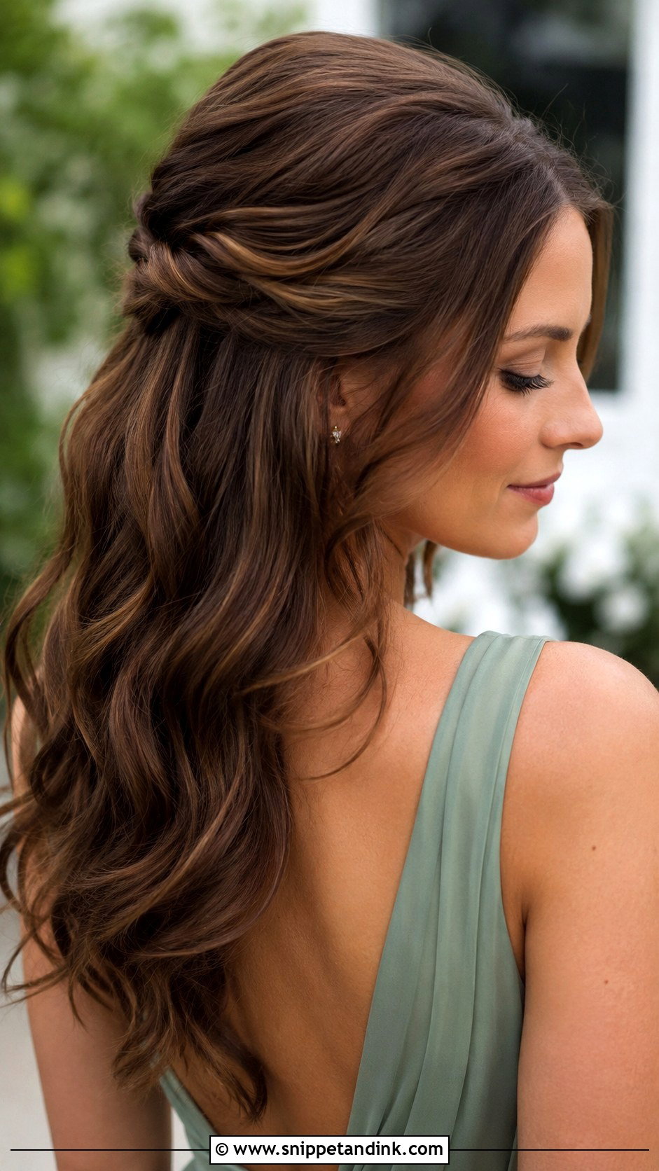 Half Updo For Long Hair - Snippet and Ink - 15 Wedding Guest Half Updo Ideas