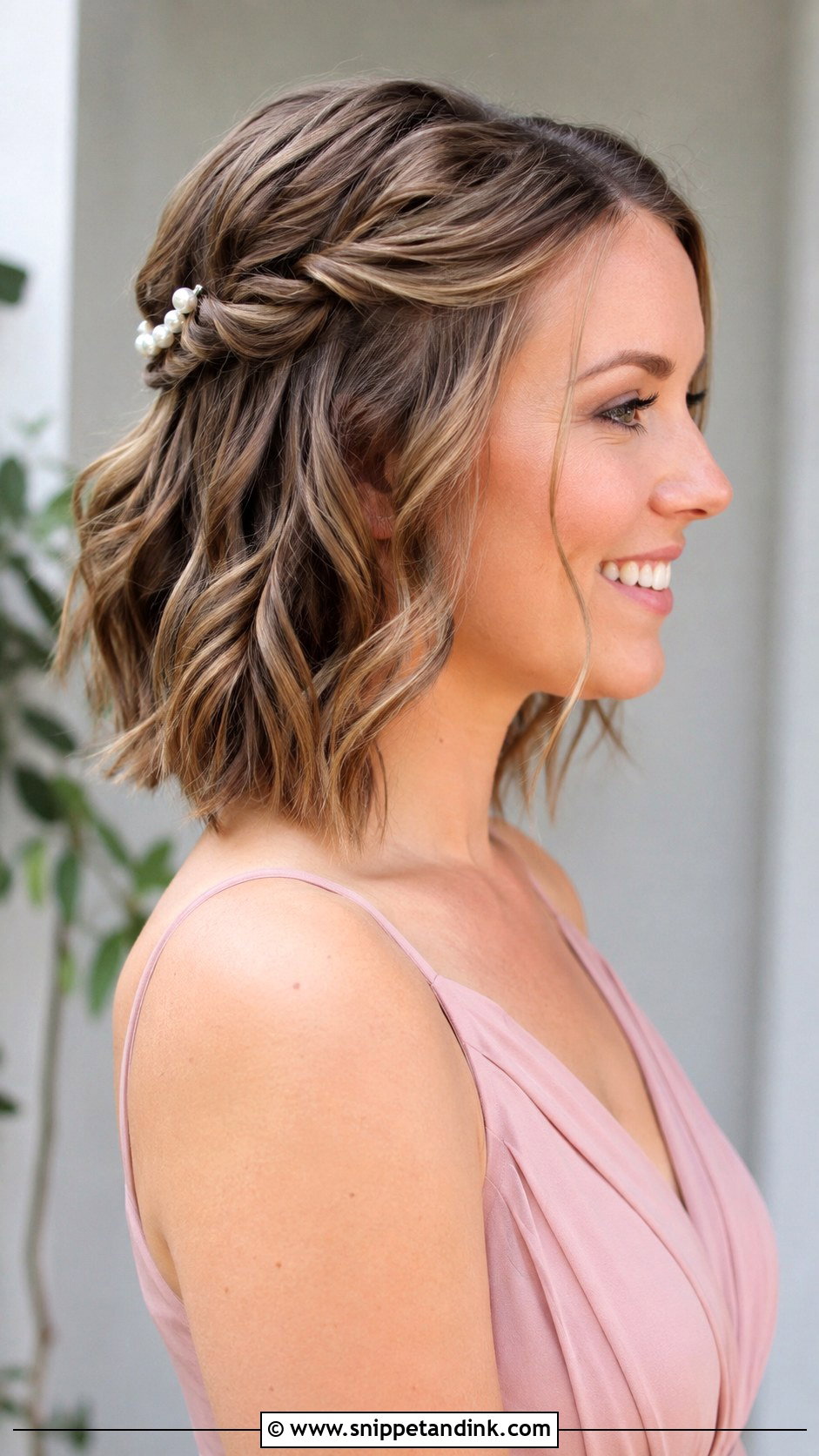 Half Updo For Short Hair - Snippet and Ink - 20 Bridesmaid Updo Short Hair Ideas