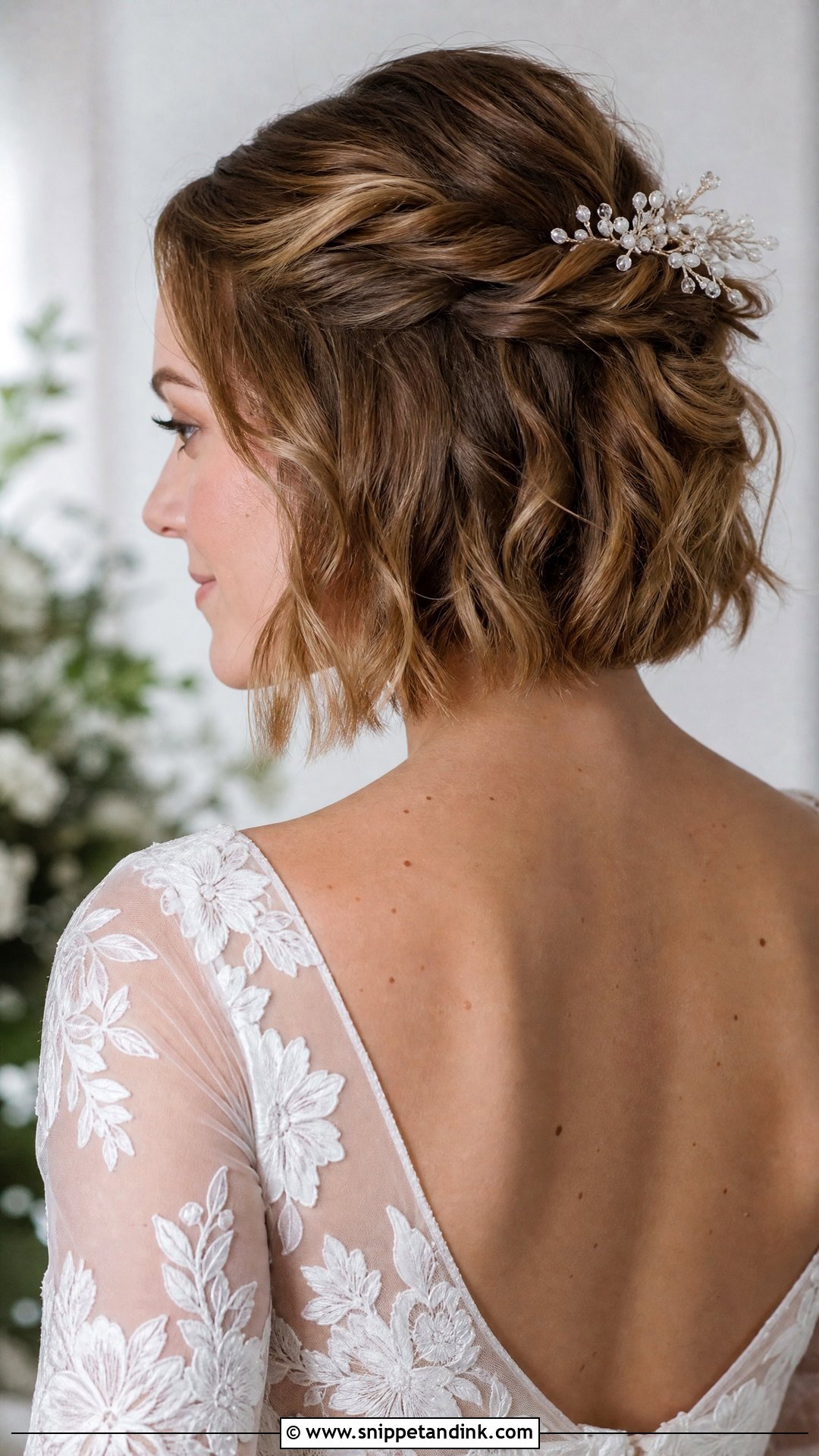 Half Updo For Short Hair Wedding - Snippet and Ink - 15 Easy Updos for Short Hair Wedding