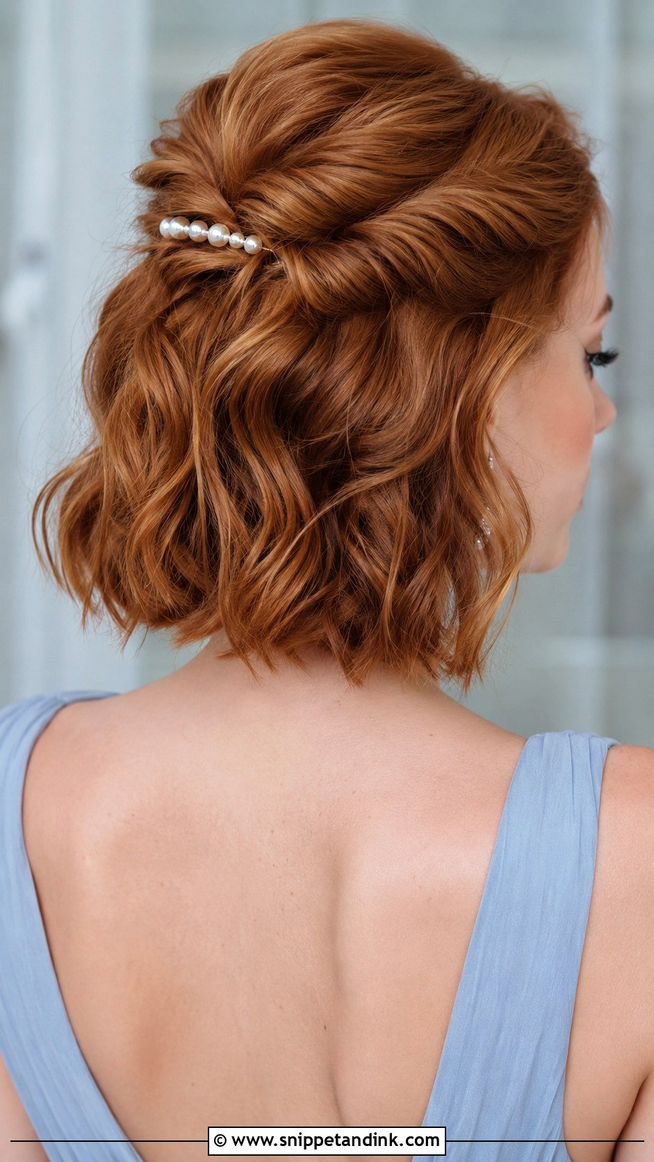 Half Updo For Short Hair - Snippet and Ink - 15 Wedding Guest Half Updo Ideas