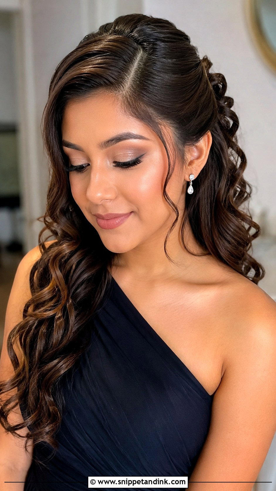 Half Updo Prom Hair With Side Part - Snippet and Ink - 15 Half Updo Prom Ideas