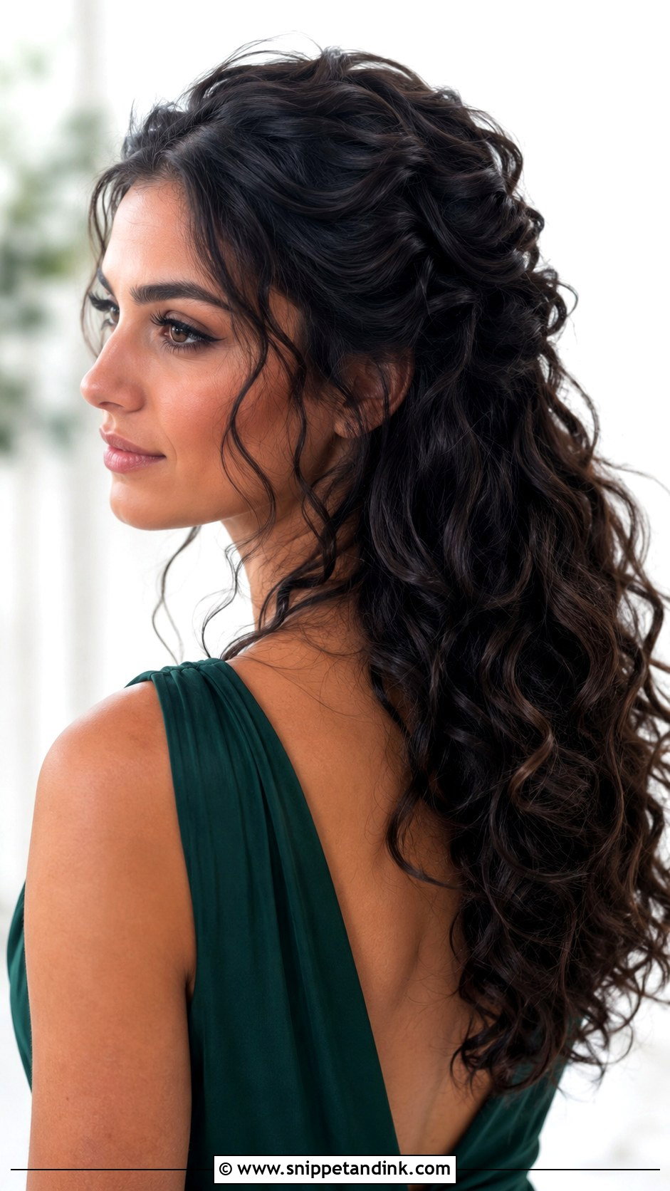 Half Updo Wedding Hair For Curly Hair - Snippet and Ink - 20 Half Updo Wedding Hair Bridesmaid Ideas