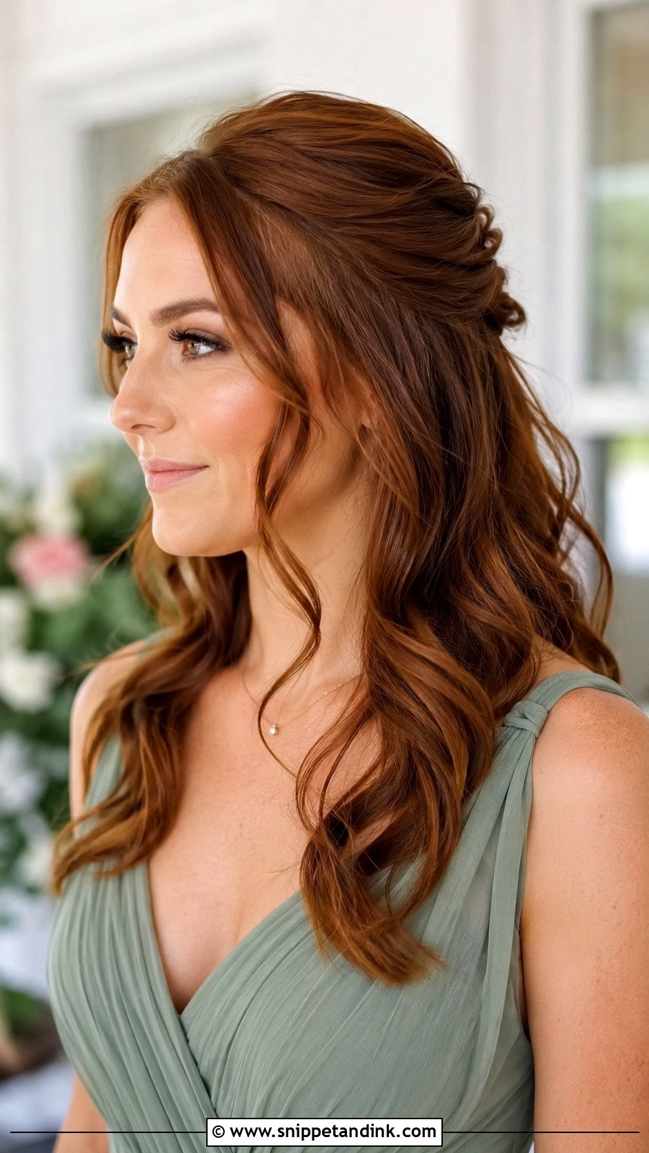 Half Updo Wedding Hair With Face Framing Pieces - Snippet and Ink - 20 Half Updo Wedding Hair Bridesmaid Ideas