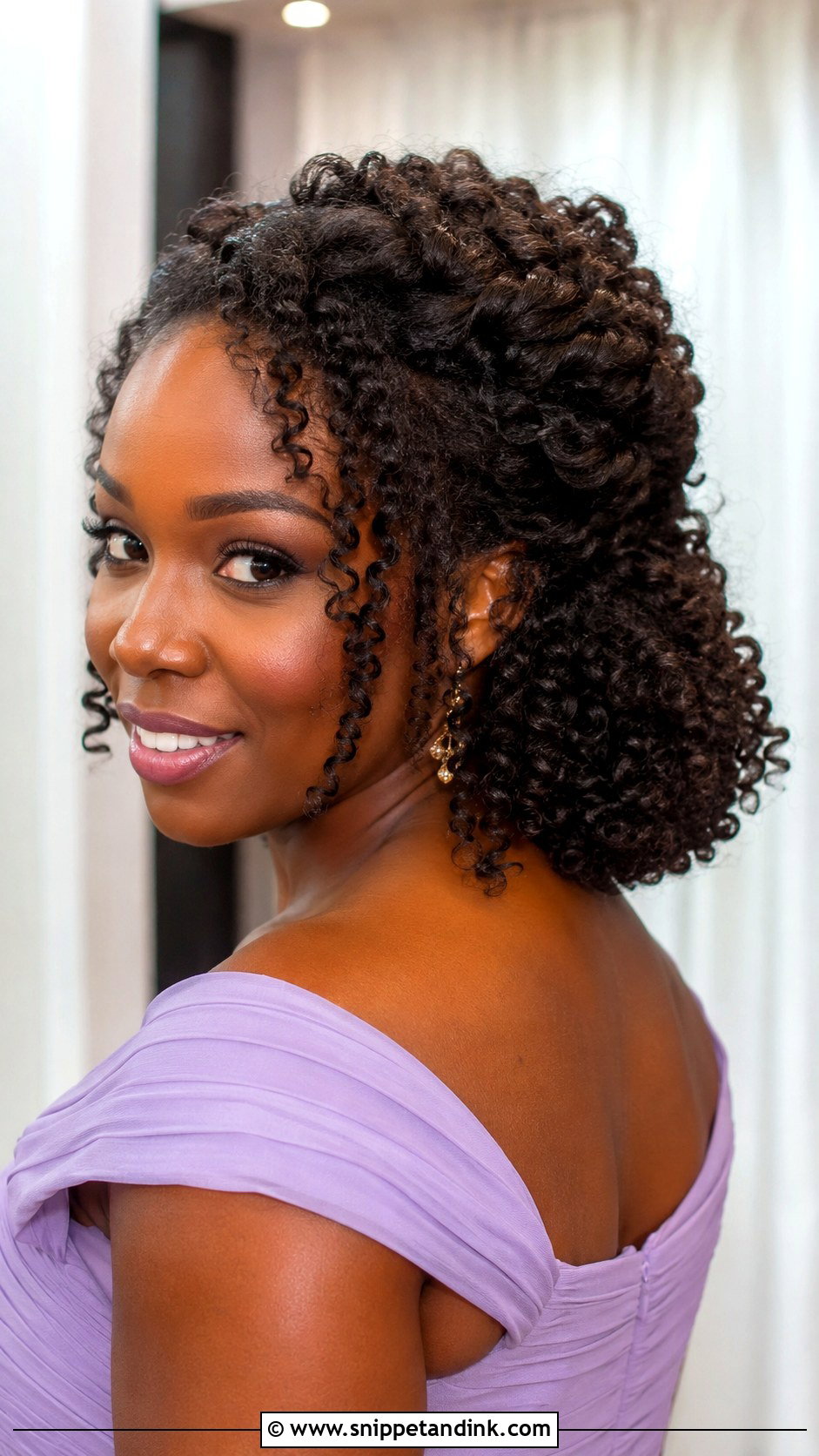Half Updo With Curls - Snippet and Ink - 15 Wedding Guest Half Updo Ideas