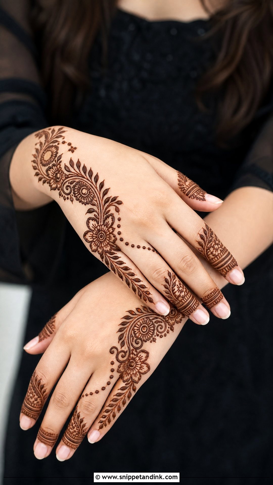 Half Upper Hand Mehndi Design - Snippet and Ink - 25 Upper Hand Mehndi Designs