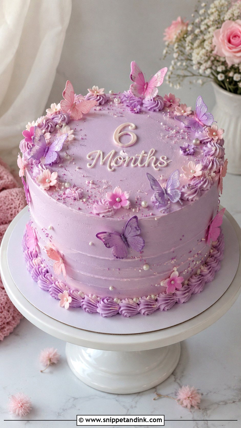 Half Year Anniversary Butterfly Cake - Snippet and Ink - 20 Half Year Anniversary Cake Ideas