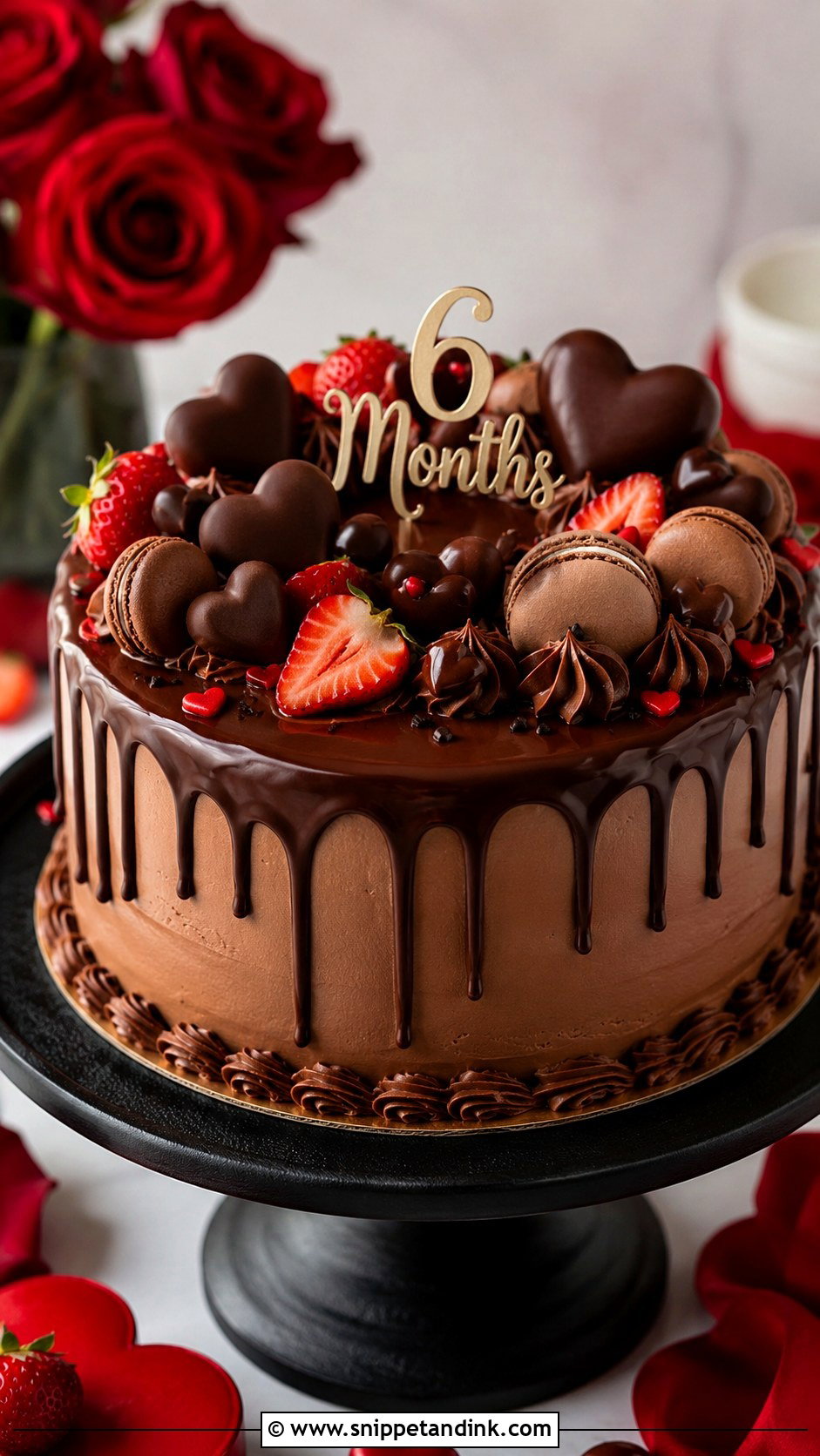 Half Year Anniversary Chocolate Drip Cake - Snippet and Ink - 20 Half Year Anniversary Cake Ideas
