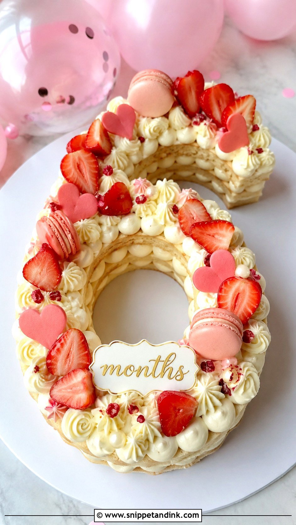 Half Year Anniversary Number 6 Cake - Snippet and Ink - 20 Half Year Anniversary Cake Ideas