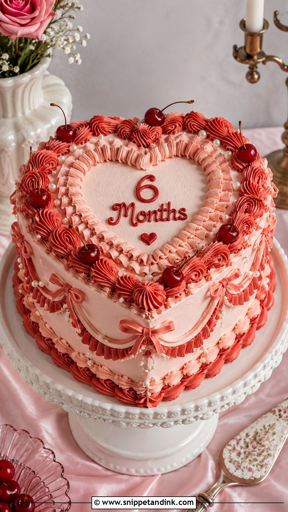 Half Year Anniversary Vintage Cake - Snippet and Ink - 20 Half Year Anniversary Cake Ideas