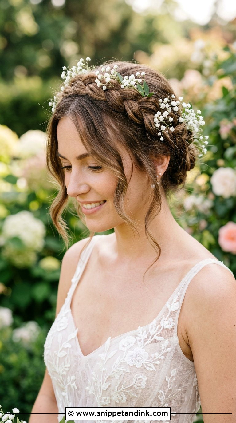 Halo Braid Bridal Updo - Snippet and Ink - 20 Braid Hairstyle for Bride Ideas
