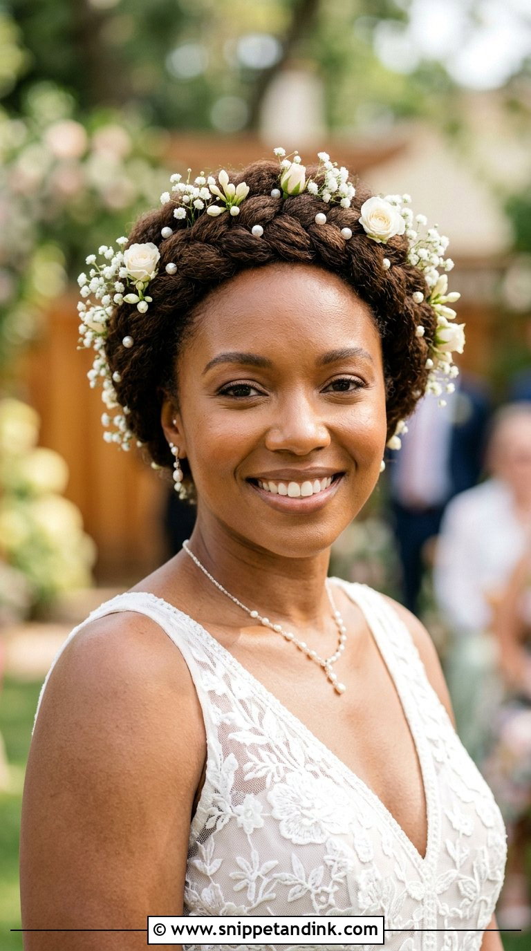 Halo Braid Crown - Snippet and Ink - 20 Bridal Hairstyles for Black Women
