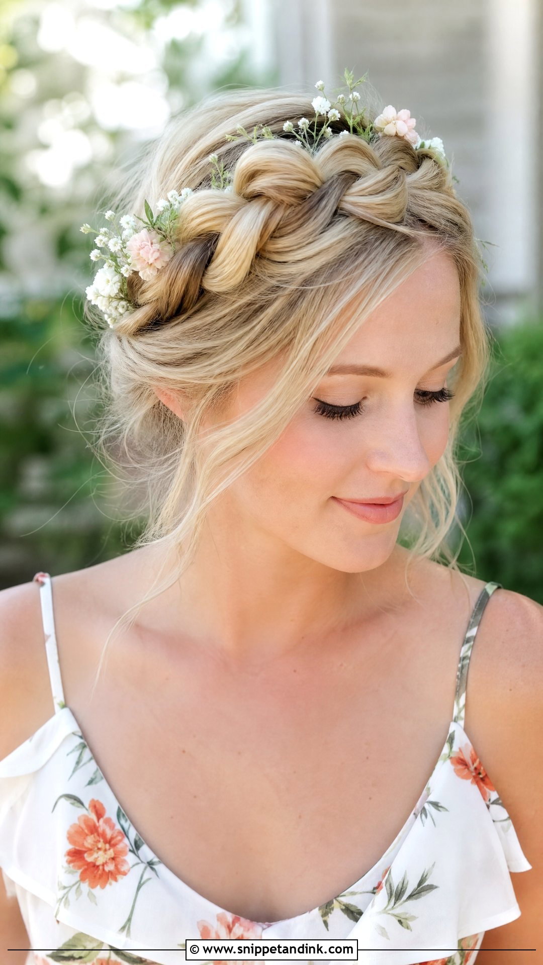 Halo Braid Crown - Snippet and Ink - 20 Easy Hairstyles for a Wedding Guest