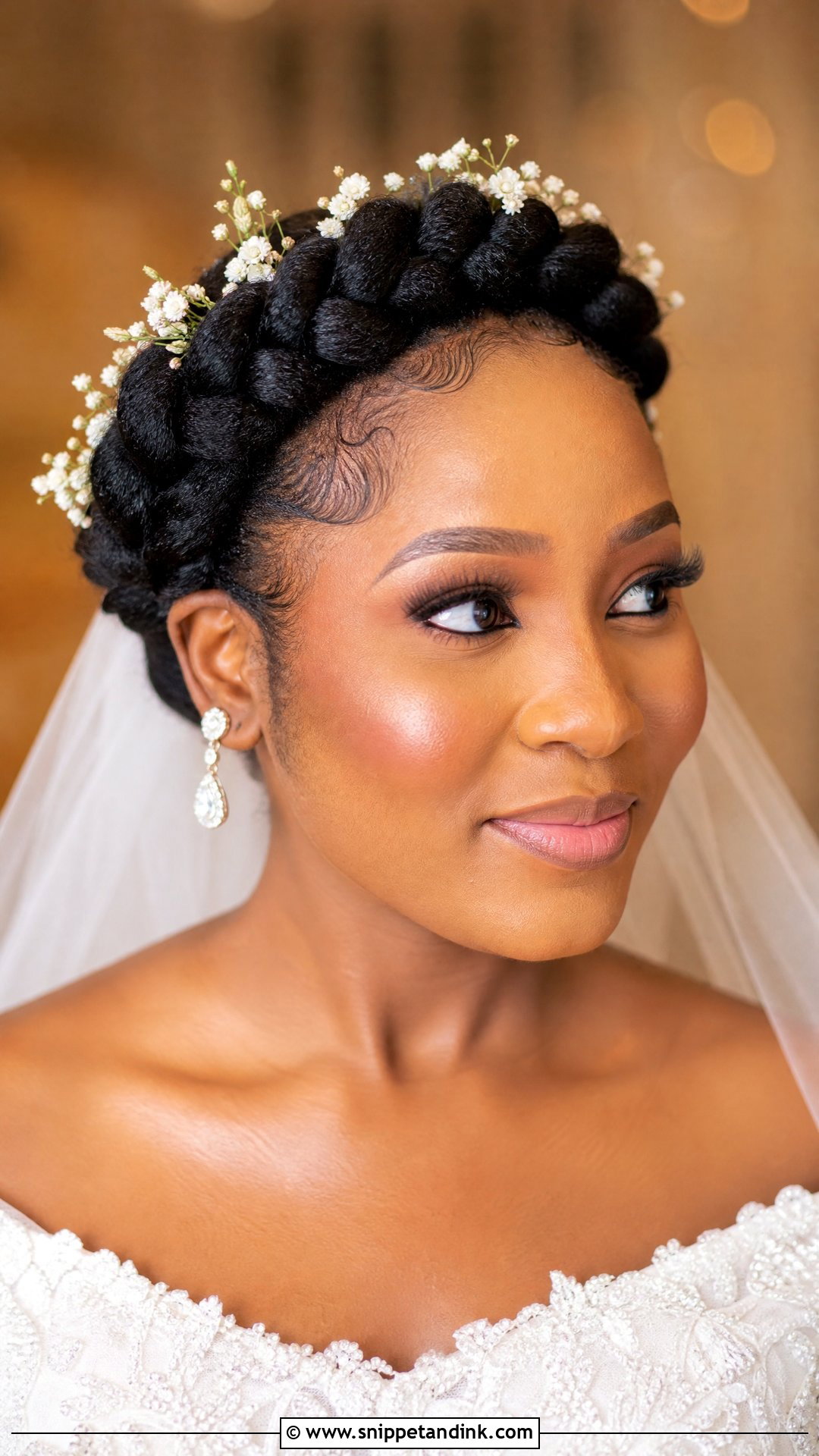 Halo Braid Crown - Snippet and Ink - 20 Nigerian Bridal Hairstyles