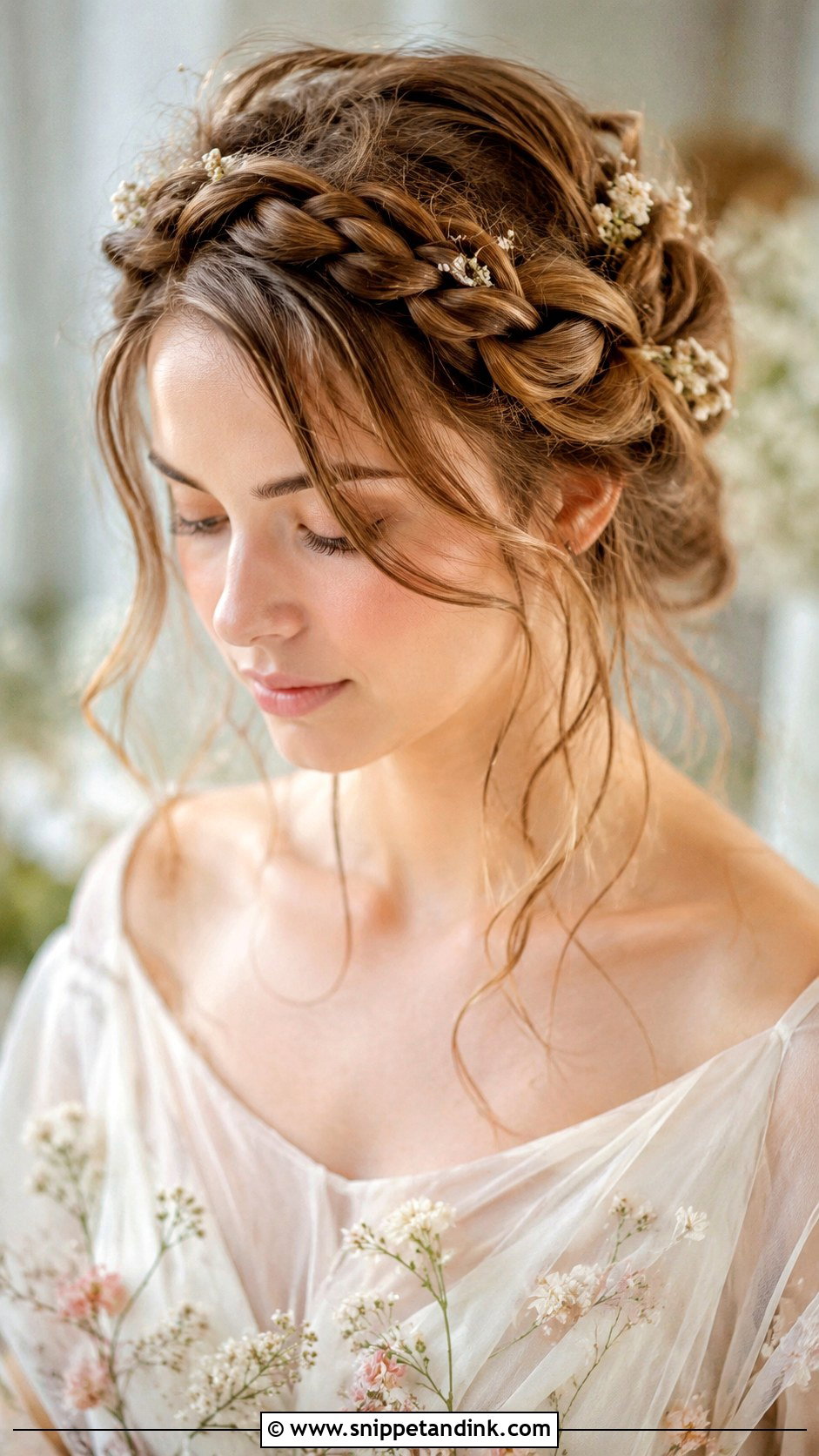 Halo Braid Crown - Snippet and Ink - 30 Engagement Hair Ideas