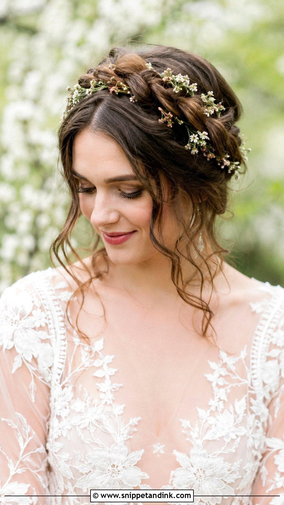 Halo Braid Crown - Snippet and Ink - 20 Bohemian Wedding Hairstyles
