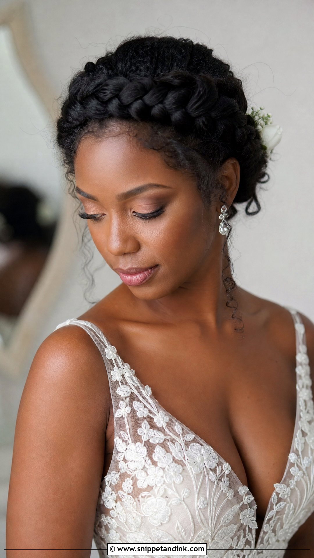 Halo Braid For Natural Texture - Snippet and Ink - 20 Celebrity Wedding Hair Ideas
