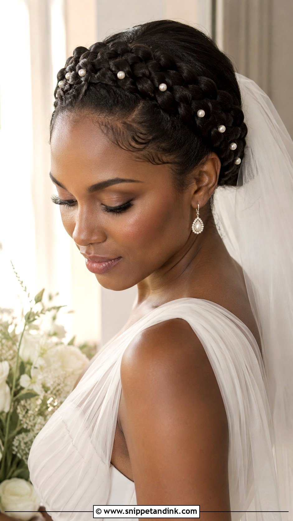 Halo Braid Updo - Snippet and Ink - 20 Bridal Hair Updo Black Women Ideas