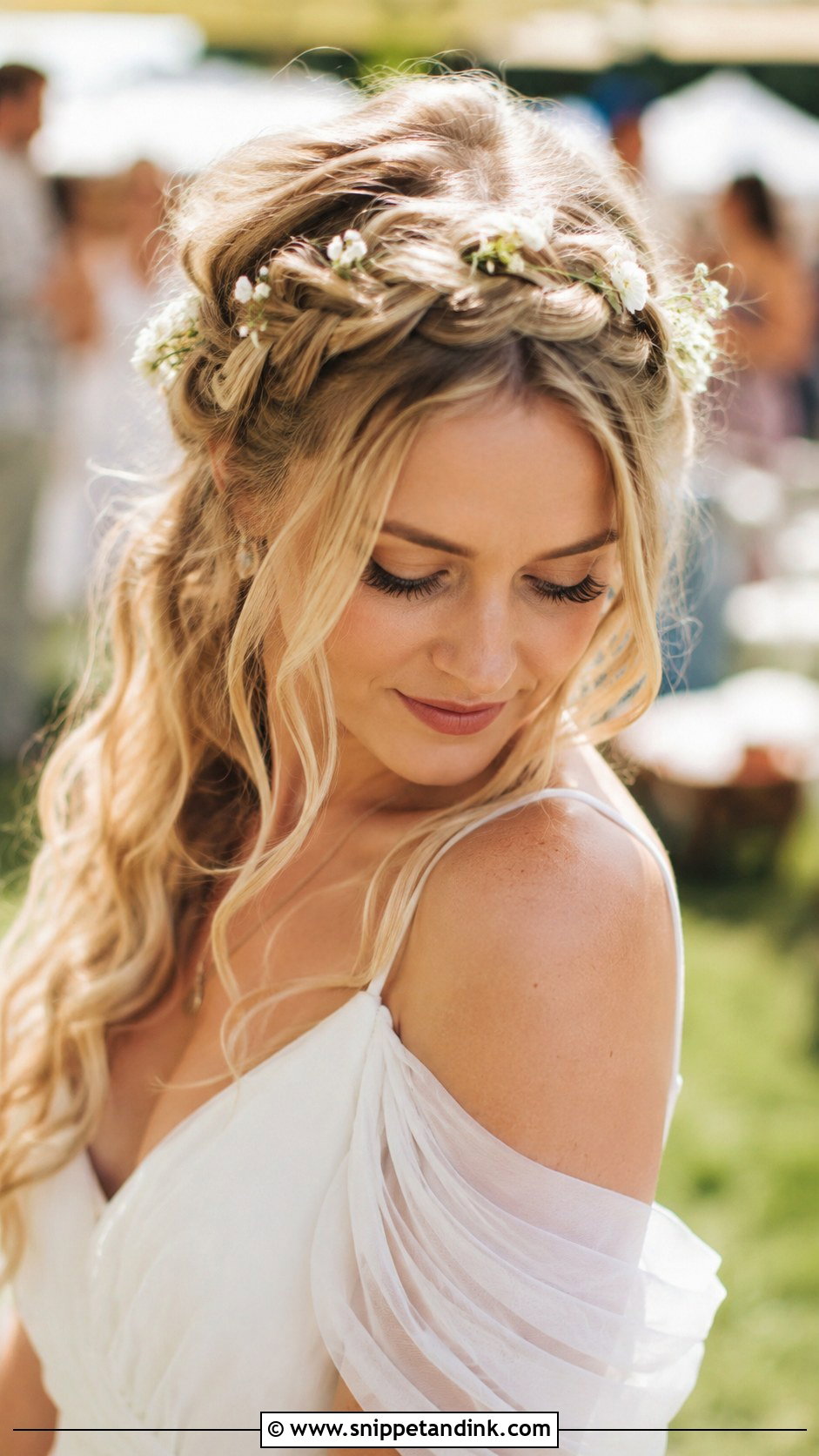 Halo Braid Wedding Hair - Snippet and Ink - 25 Bohemian Wedding Hair Ideas