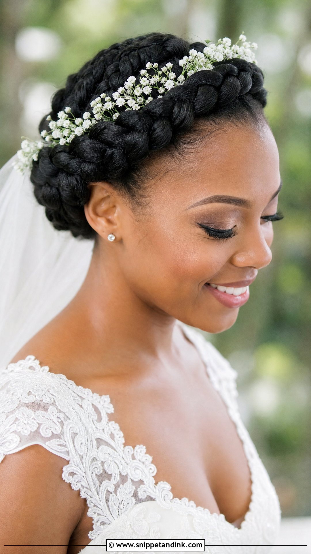 Halo Braid Wedding Hairstyle - Snippet and Ink - 20 Natural Hair Styles for Brides
