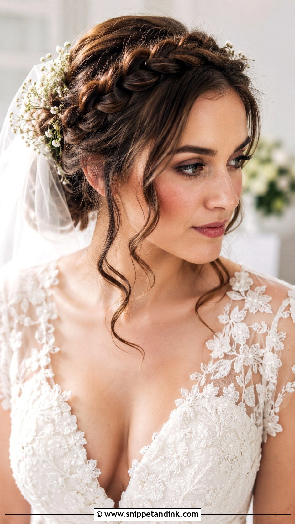 Halo Braid Wedding Hairstyle For Long Hair - Snippet and Ink - 20 Braid Wedding Hairstyles for Long Hair
