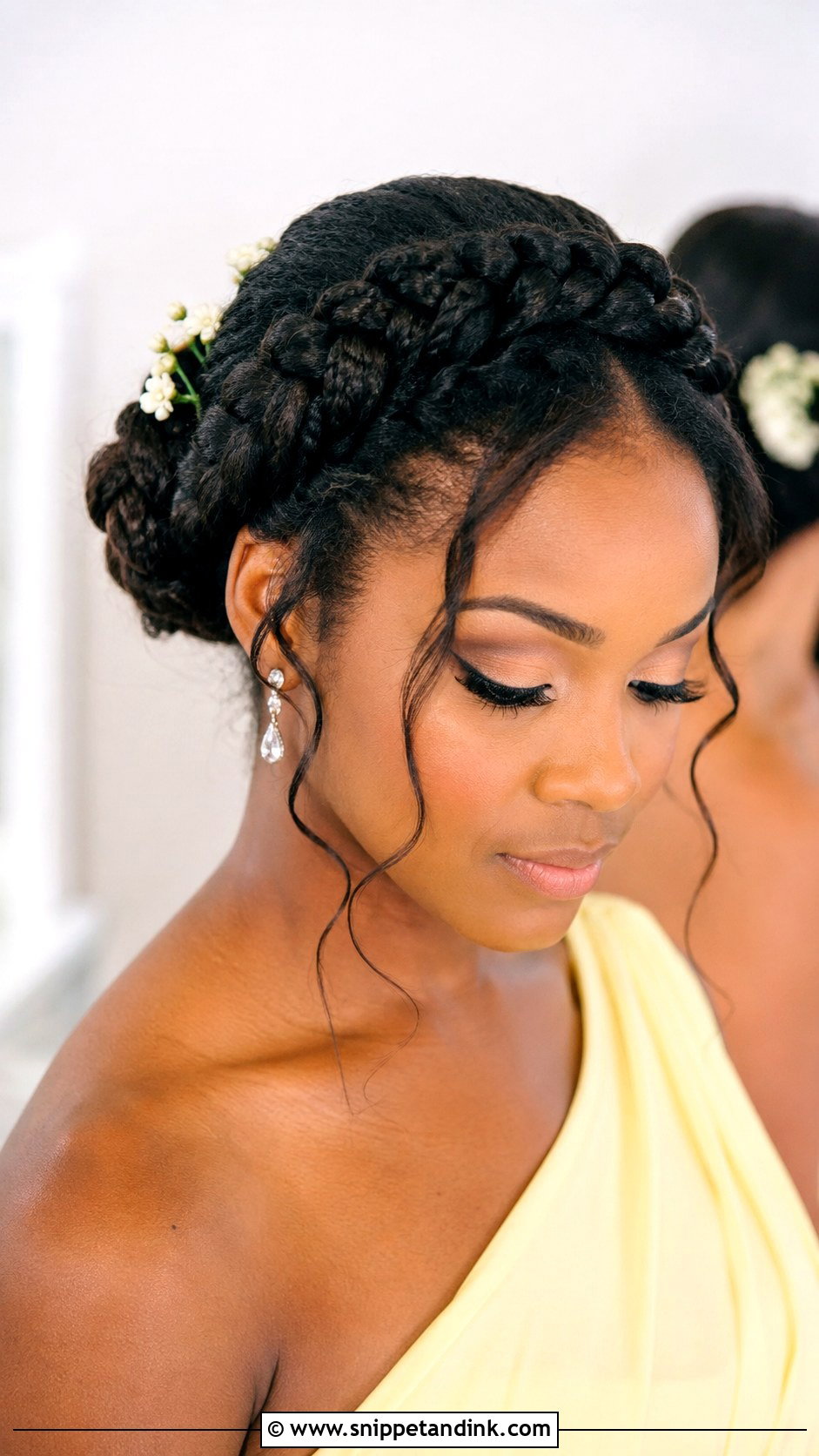 Halo Braid Wedding Hairstyle - Snippet and Ink - 20 Black Wedding Hairstyles for Bridesmaids