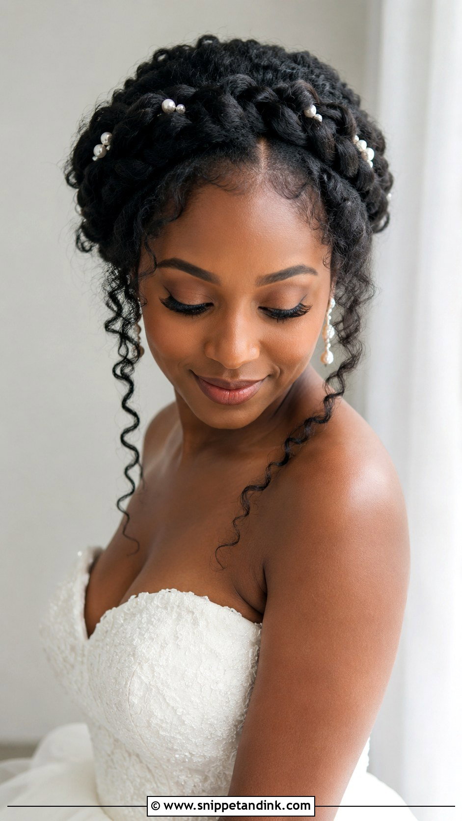 Halo Braid With Natural Texture - Snippet and Ink - 20 Afro Wedding Hairstyles Brides