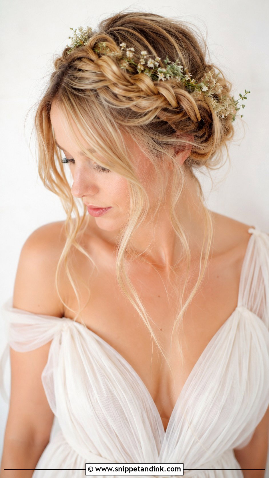 Halo Braid With Undone Texture - Snippet and Ink - 25 Edgy Wedding Hairstyles