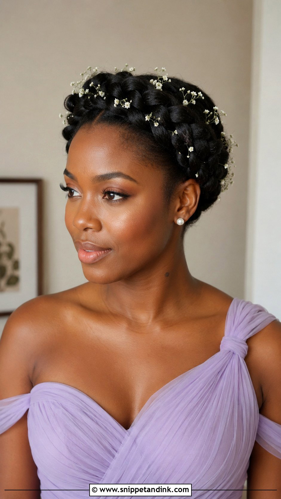 Halo Braid for Black Women - Snippet and Ink - 25 Wedding Guest Hairstyles Black Women