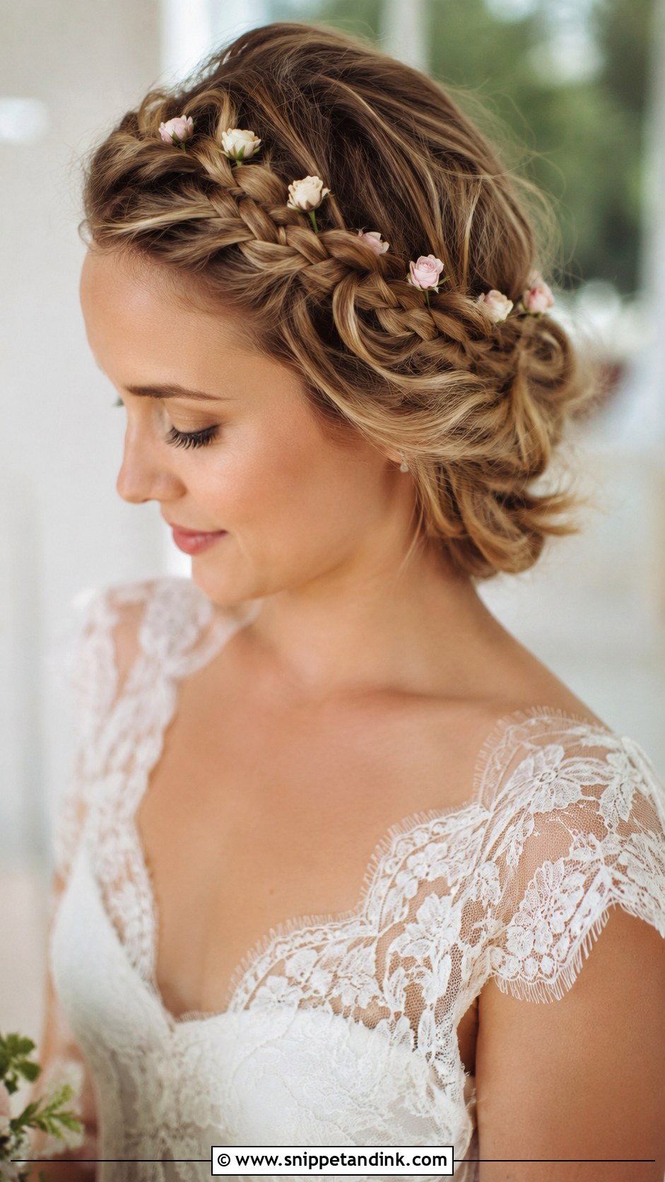 Halo Braid for Short Hair - Snippet and Ink - 20 Formal Hairstyles for Short Hair Wedding