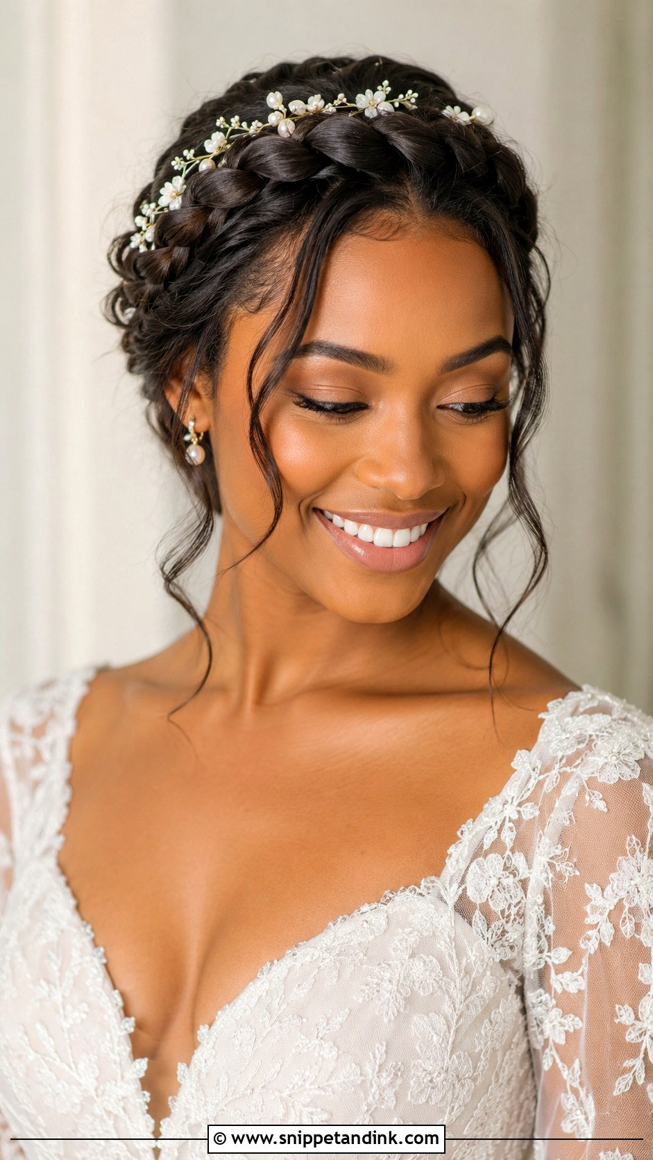 Halo Braid - Snippet and Ink - 20 Black Hair Wedding Hairstyles