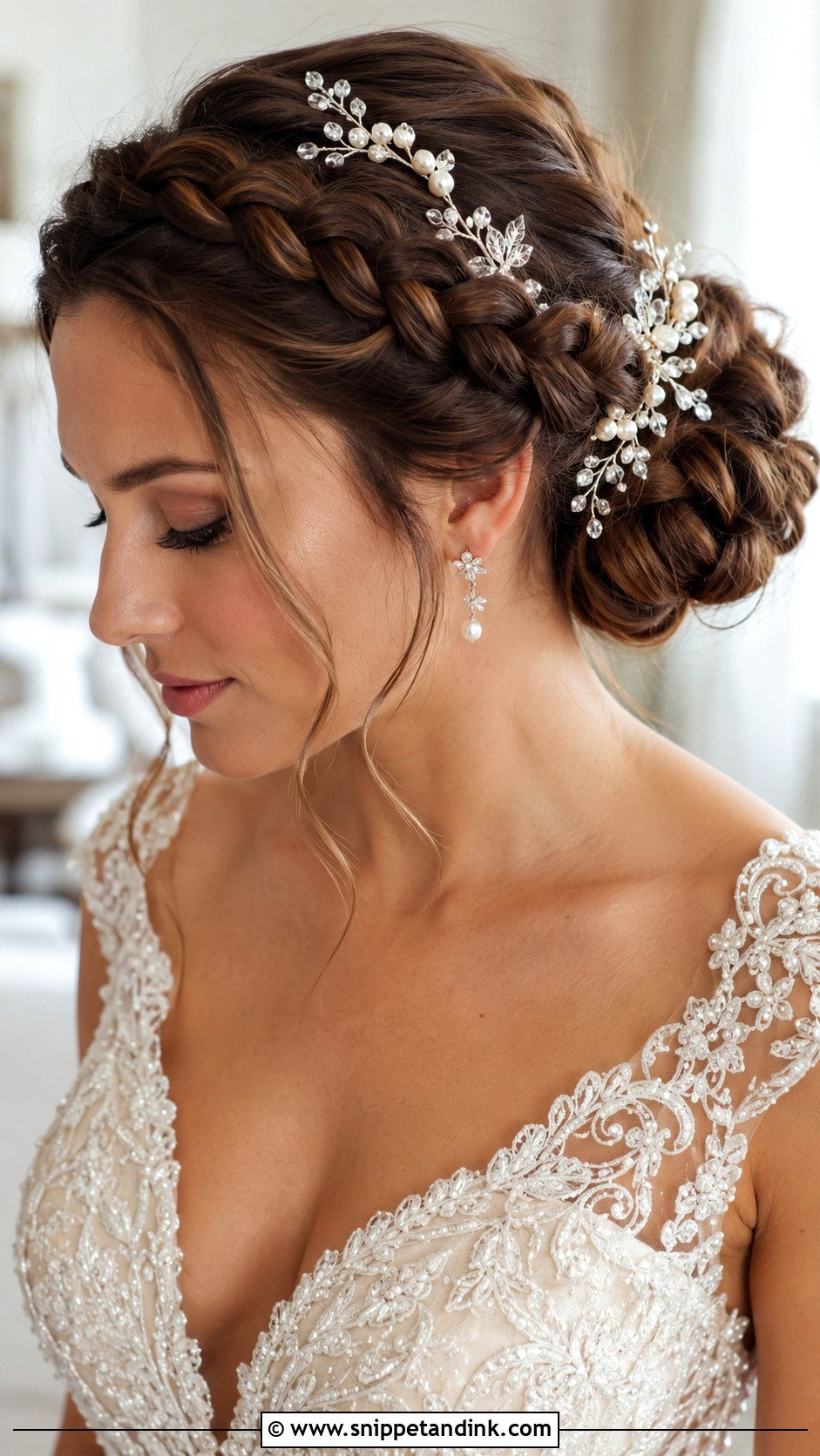Halo Braided Bun With Accents - Snippet and Ink - 20 Hair Bun Styles Wedding