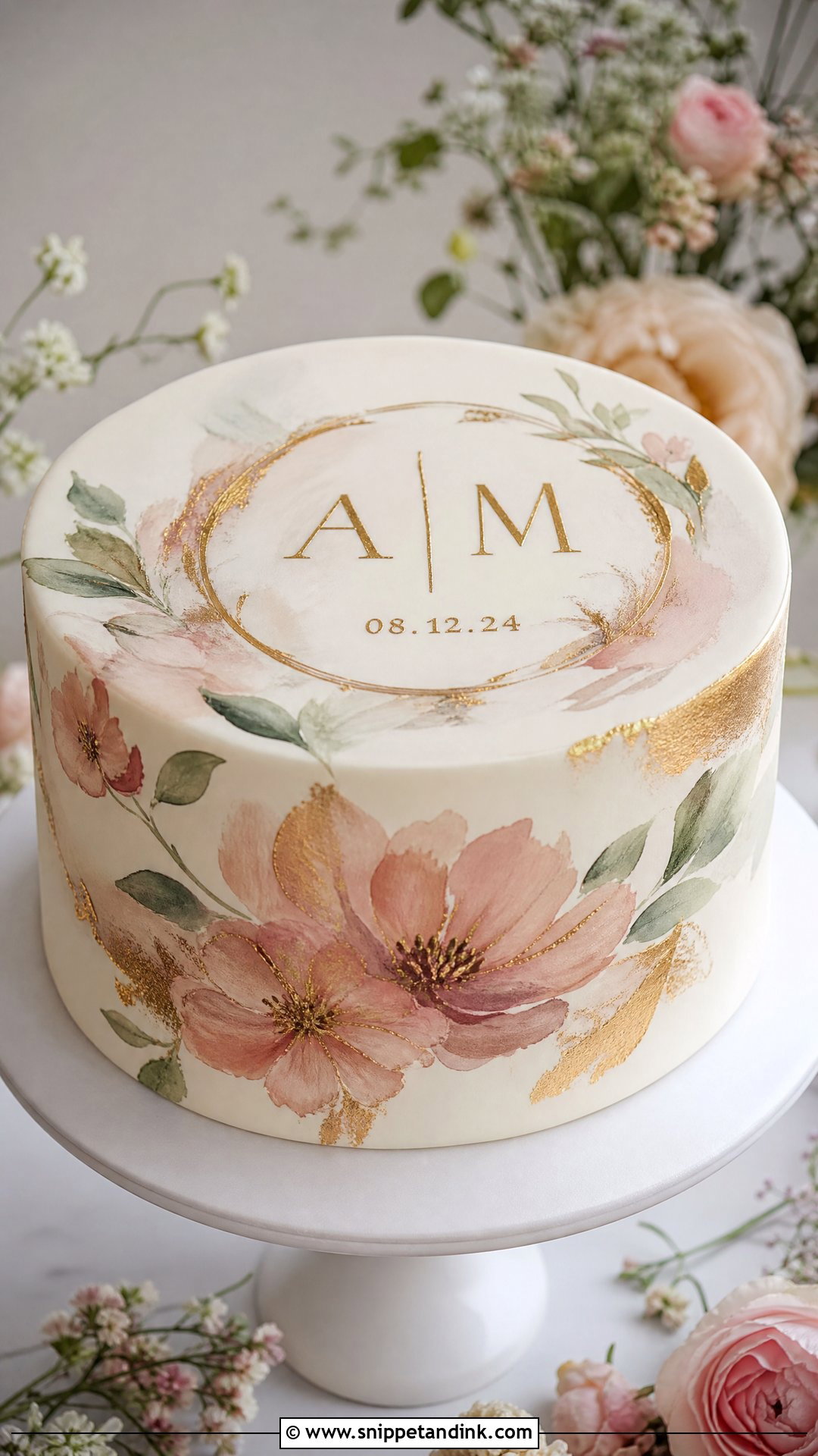 Hand Painted Anniversary Cake - Snippet and Ink - 35 Anniversary Cake Ideas