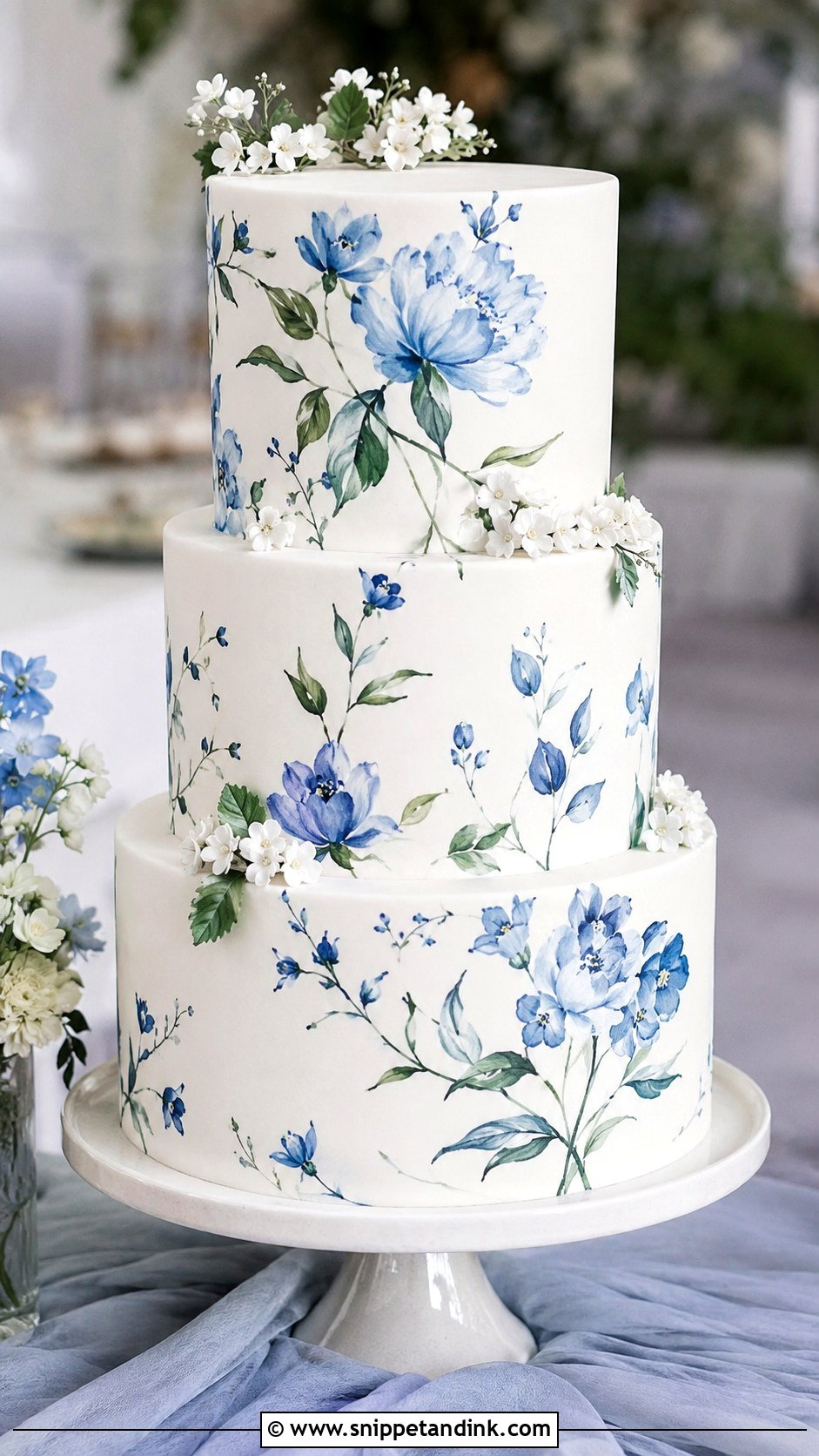 Hand Painted Wedding Cake Photography - Snippet and Ink - 20 Cake Photography Ideas for Wedding
