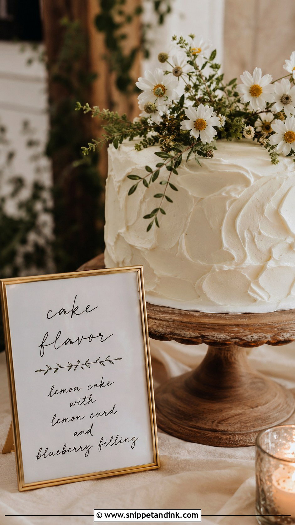 Handwritten Wedding Cake Flavor Sign - Snippet and Ink - 20 Wedding Cake Flavour Sign Ideas