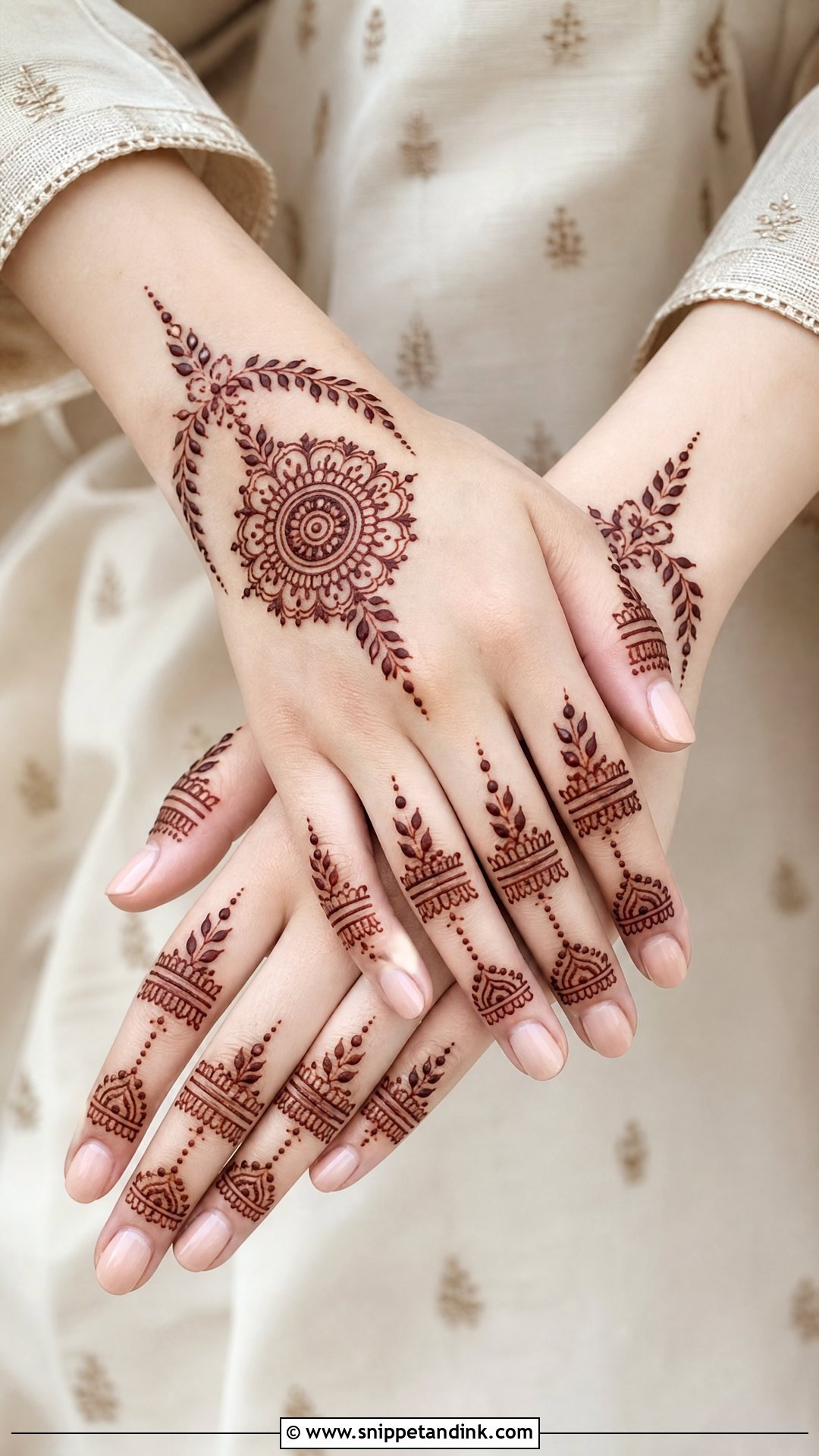 Hania Amir Back Hand Mehndi - Snippet and Ink - 20 Hania Amir Mehndi Design Ideas