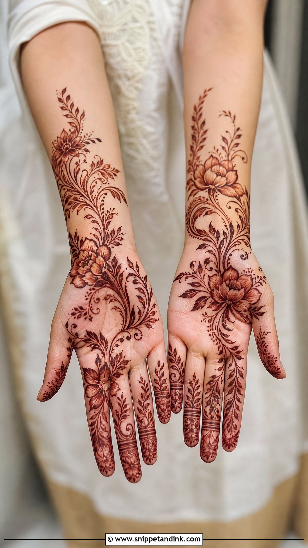 Hania Amir Floral Mehndi Design - Snippet and Ink - 20 Hania Amir Mehndi Design Ideas