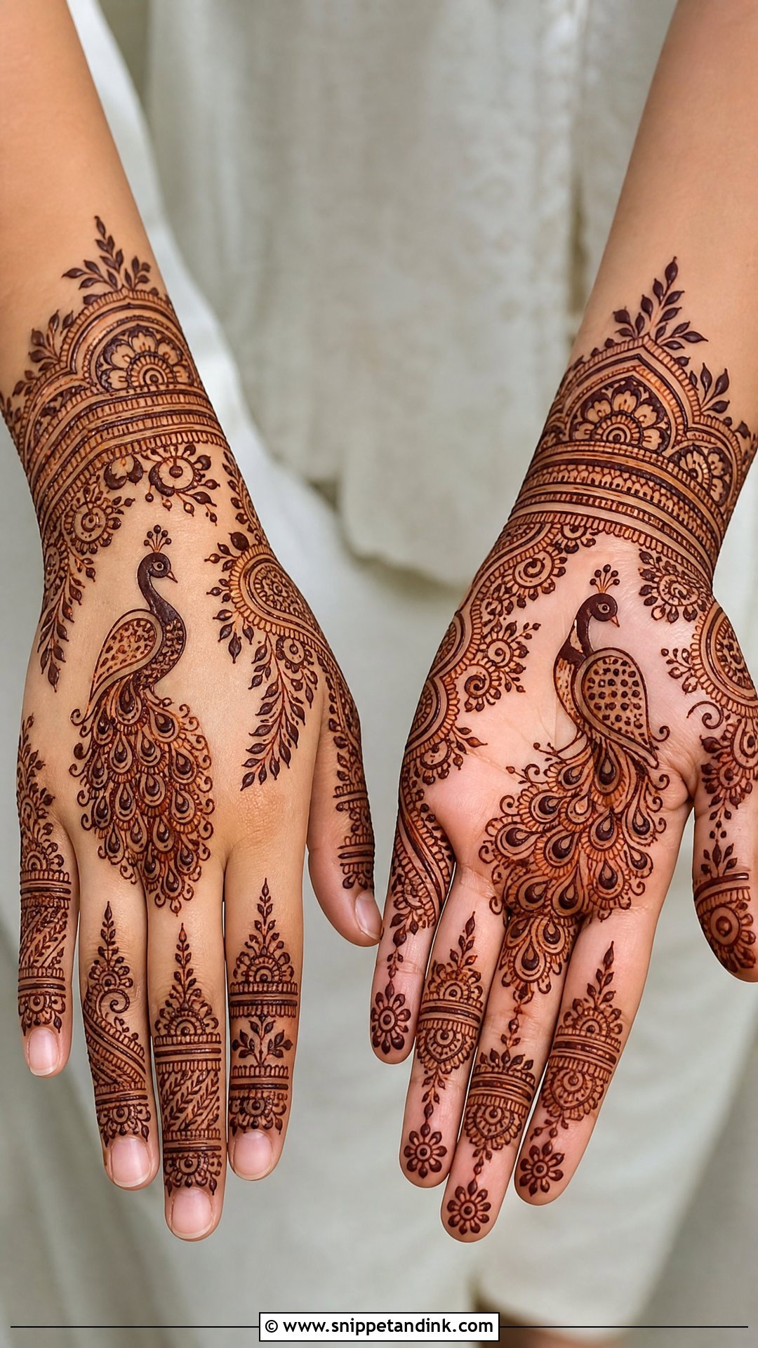 Hania Amir Peacock Mehndi Design - Snippet and Ink - 20 Hania Amir Mehndi Design Ideas