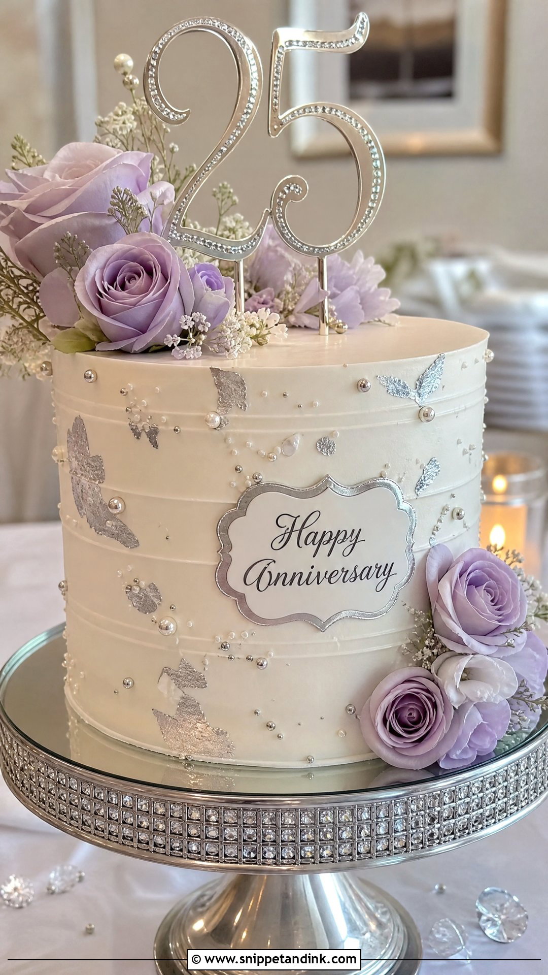 Happy Anniversary 25th Anniversary Cake - Snippet and Ink - 30 Happy Anniversary Cake Ideas